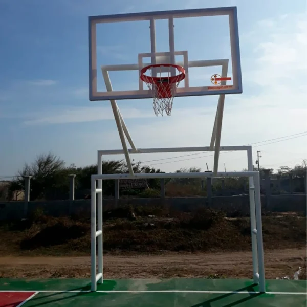 Portería con tablero de básquetbol
