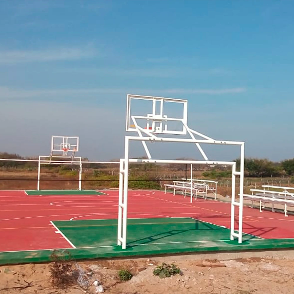 Portería con tablero de básquetbol