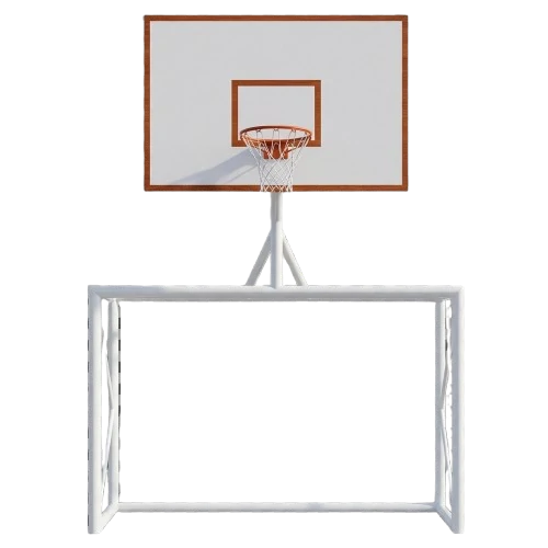 Sistema con portería y tablero de basquetbol