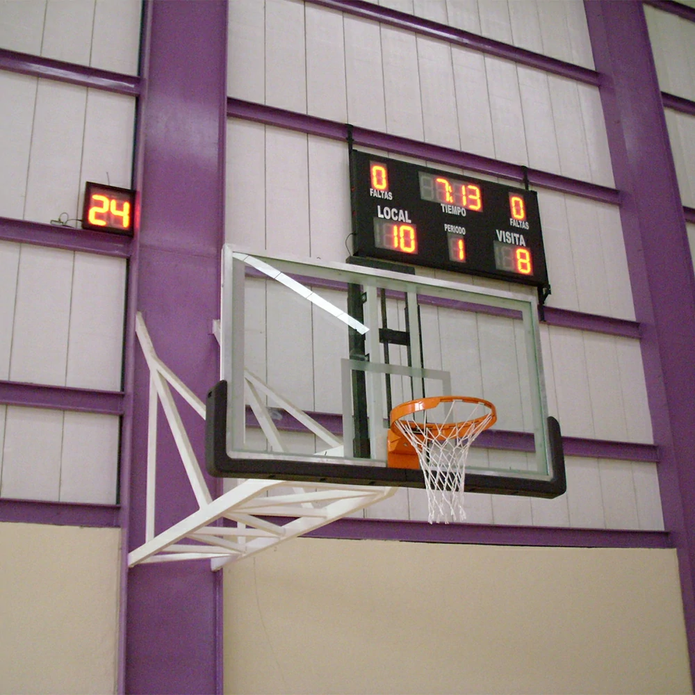 Tablero de basquetbol empotrado a la pared
