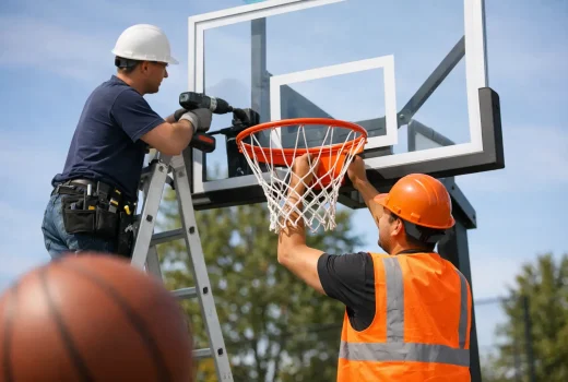 Instalación de tableros de basquetbol